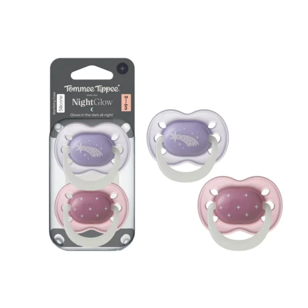 Ty ngậm dạ quang cho bé Tommee Tippee Night Glow 0-6 tháng (vỉ đôi) (giao mẫu ngẫu nhiên)