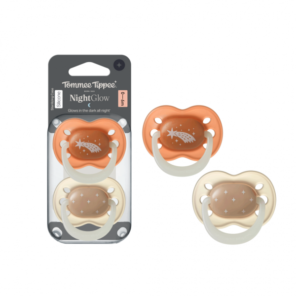 Ty ngậm dạ quang cho bé Tommee Tippee Night Glow 0-6 tháng (vỉ đôi) (giao mẫu ngẫu nhiên)