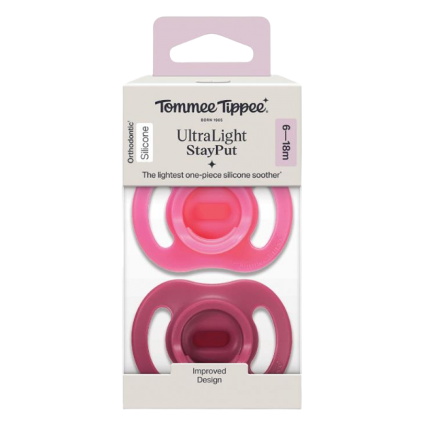 Ty ngậm silicon siêu nhẹ cho bé Tommee Tippee Ultra Light 6-18 tháng (vỉ đôi) (giao mẫu ngẫu nhiên)