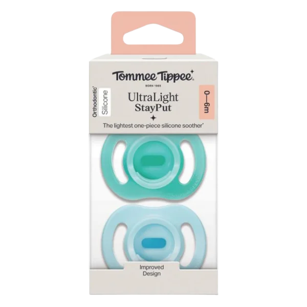 Ty ngậm silicon siêu nhẹ cho bé Tommee Tippee Ultra Light 0-6 tháng (vỉ đôi) (Giao mẫu ngẫu nhiên)