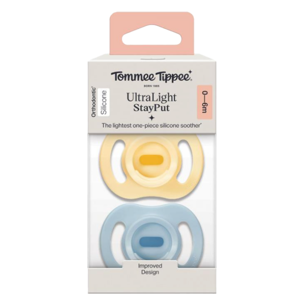 Ty ngậm silicon siêu nhẹ cho bé Tommee Tippee Ultra Light 0-6 tháng (vỉ đôi) (Giao mẫu ngẫu nhiên)