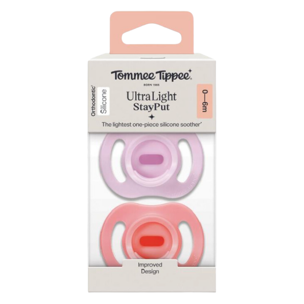 Ty ngậm silicon siêu nhẹ cho bé Tommee Tippee Ultra Light 0-6 tháng (vỉ đôi) (Giao mẫu ngẫu nhiên)