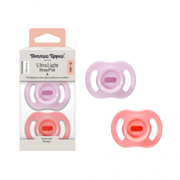 Ty ngậm silicon siêu nhẹ cho bé Tommee Tippee Ultra Light 0-6 tháng (vỉ đôi) (Giao mẫu ngẫu nhiên)
