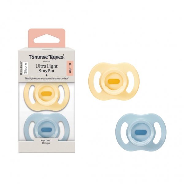 Ty ngậm silicon siêu nhẹ cho bé Tommee Tippee Ultra Light 0-6 tháng (vỉ đôi) (Giao mẫu ngẫu nhiên)
