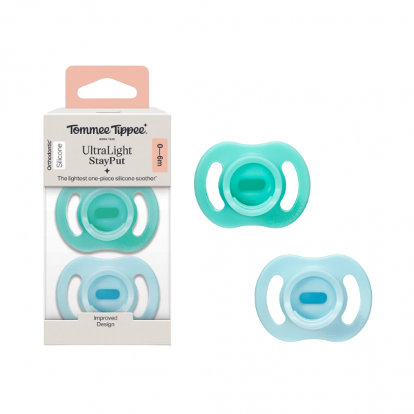 Ty ngậm silicon siêu nhẹ cho bé Tommee Tippee Ultra Light 0-6 tháng (vỉ đôi) (Giao mẫu ngẫu nhiên)
