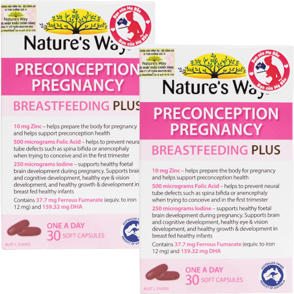 Combo 2 Thực phẩm bảo vệ sức khỏe Nature's Way PreConception Pregnancy Breastfeeding Plus