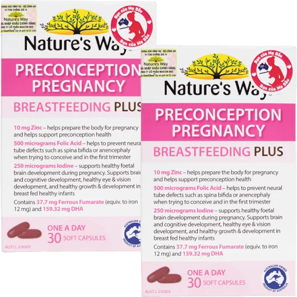 Combo 2 Thực phẩm bảo vệ sức khỏe Nature's Way PreConception Pregnancy Breastfeeding Plus