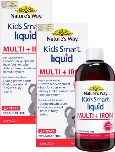 Combo 2 Thực phẩm bảo vệ sức khỏe Nature's Way Kids Smart Multi Iron Liquid