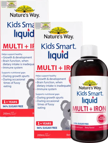 Combo 2 Thực phẩm bảo vệ sức khỏe Nature's Way Kids Smart Multi Iron Liquid