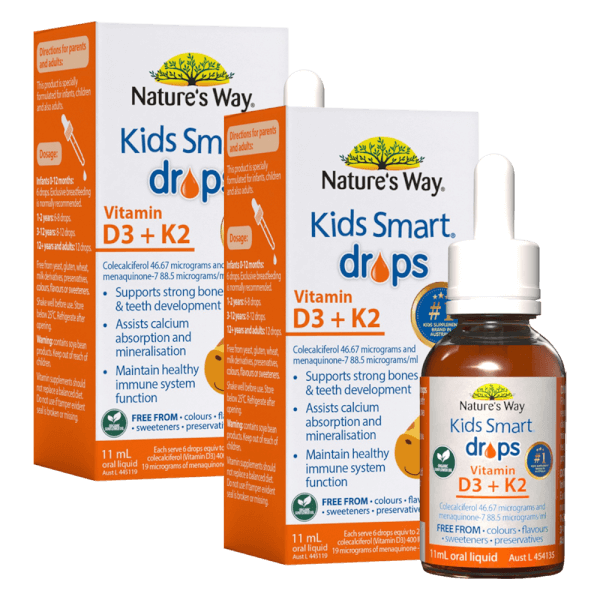 Combo 2 Thực phẩm bảo vệ sức khỏe Nature's Way Kids Smart Drops Vitamin D3   K2