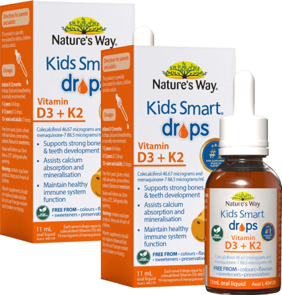 Combo 2 Thực phẩm bảo vệ sức khỏe Nature's Way Kids Smart Drops Vitamin D3   K2