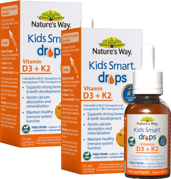 Combo 2 Thực phẩm bảo vệ sức khỏe Nature's Way Kids Smart Drops Vitamin D3   K2