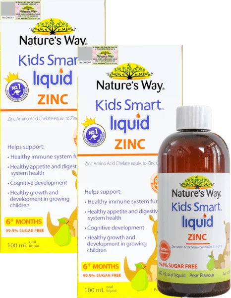 Combo 2 Thực phẩm bảo vệ sức khỏe Nature’s Way Kids Smart Liquid ZinC