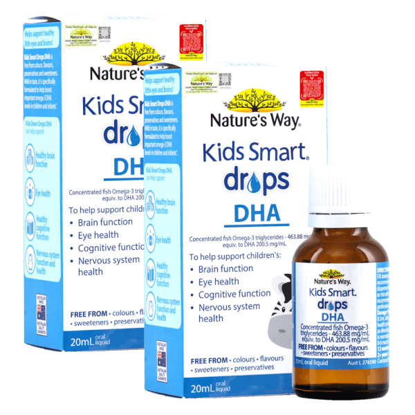 Combo 2 Thực phẩm bảo vệ sức khỏe Kids Smart Drops DHA