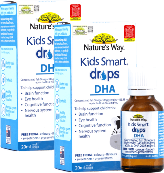 Combo 2 Thực phẩm bảo vệ sức khỏe Kids Smart Drops DHA