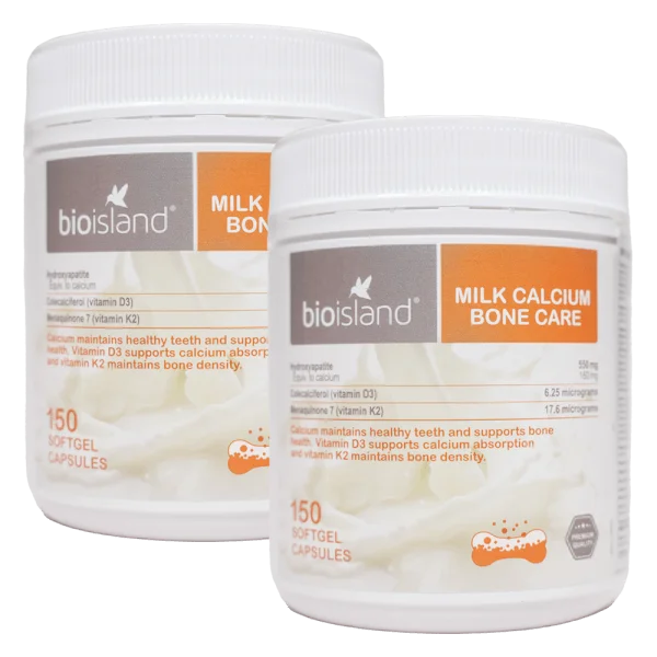 Combo 2 Thực phẩm bảo vệ sức khỏe BioIsland Milk Calcium Bone Care