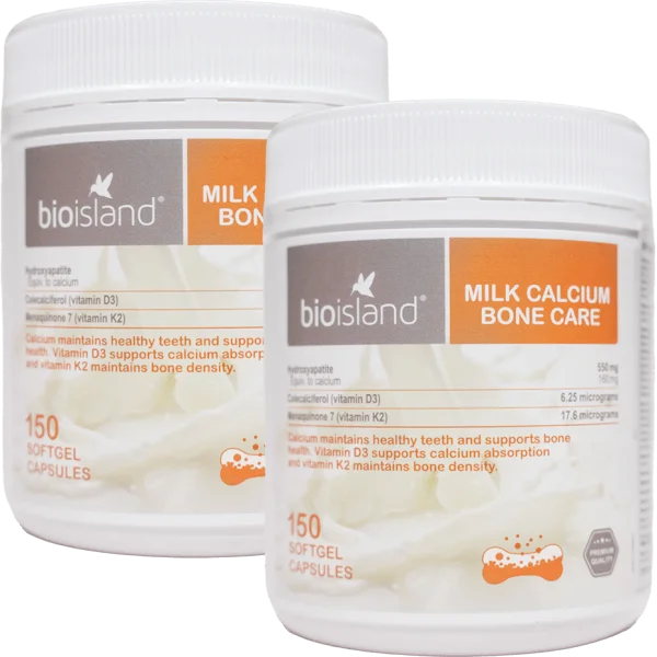 Combo 2 Thực phẩm bảo vệ sức khỏe BioIsland Milk Calcium Bone Care