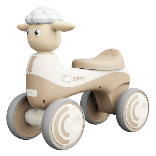 Xe chòi chân 4 bánh cừu con có nhạc đèn Animo 699 C506  (Màu be)
