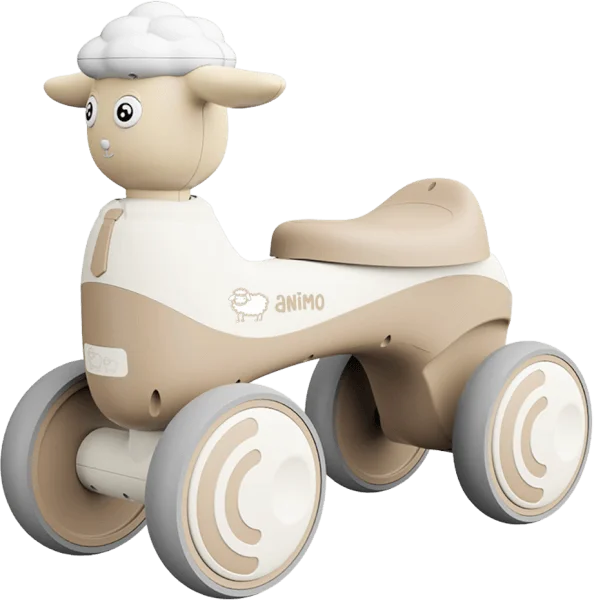 Xe chòi chân 4 bánh cừu con có nhạc đèn Animo 699 C506  (Màu be)