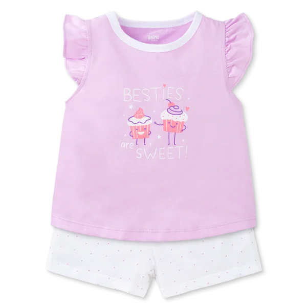 Bộ bé gái ngắn Animo Easy TX1125011 (1-4Y,Tím-trắng,TT02)