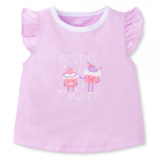 Bộ bé gái ngắn Animo Easy TX1125011 (1-4Y,Tím-trắng,TT02)