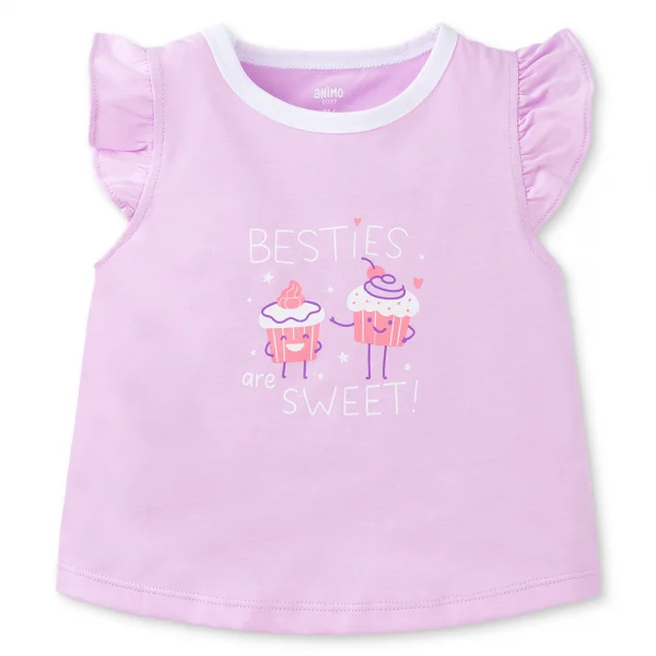 Bộ bé gái ngắn Animo Easy TX1125011 (1-4Y,Tím-trắng,TT02)