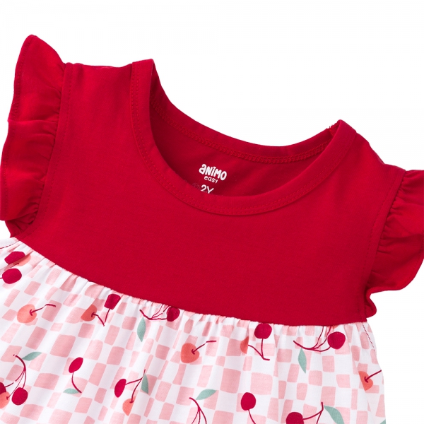 Đầm bé gái Animo Easy TX1125015 (1-4Y,Đỏ-hồng,TT02)