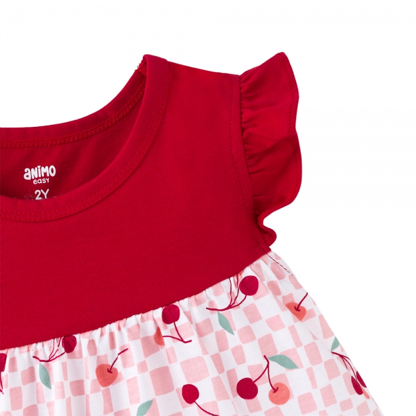 Đầm bé gái Animo Easy TX1125015 (1-4Y,Đỏ-hồng,TT02)