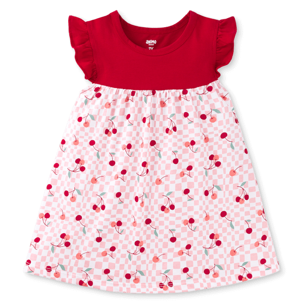Đầm bé gái Animo Easy TX1125015 (1-4Y,Đỏ-hồng,TT02)