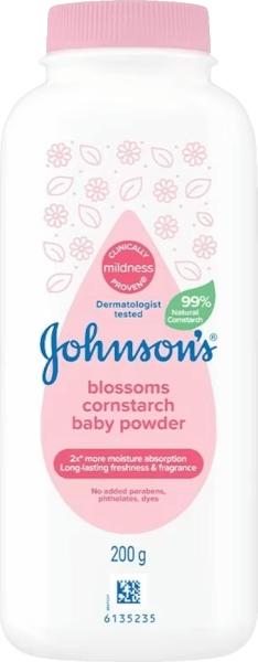 Phấn em bé hương hoa Johnson's Blossoms Cornstarch Baby Powder 200g