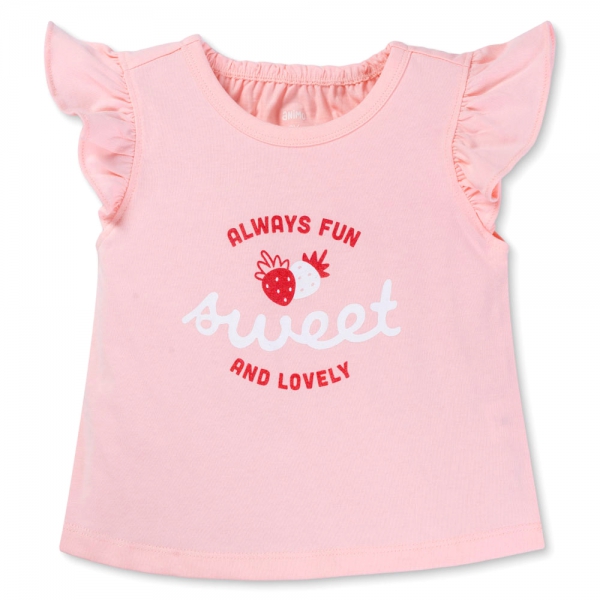 Bộ bé gái áo tay tiên váy bí Animo TX1125054 (1-6Y,Hồng-trắng,TT02)