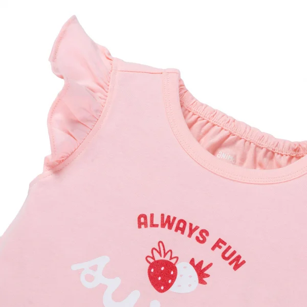 Bộ bé gái áo tay tiên váy bí Animo TX1125054 (1-6Y,Hồng-trắng,TT02)