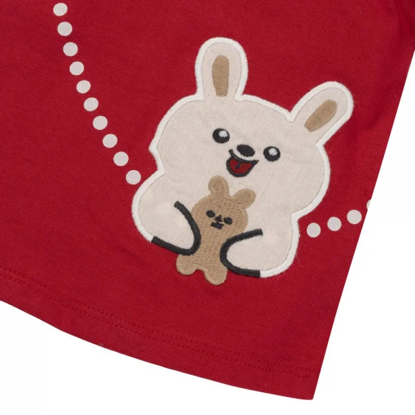 Bộ bé gái ngắn tay lửng váy xếp li Animo TX1125051 (1-6Y,Đỏ-kem,DD02)