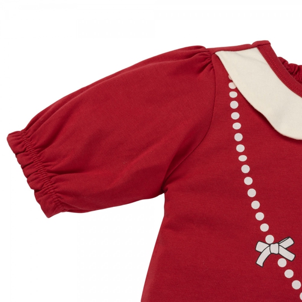 Bộ bé gái ngắn tay lửng váy xếp li Animo TX1125051 (1-6Y,Đỏ-kem,DD02)