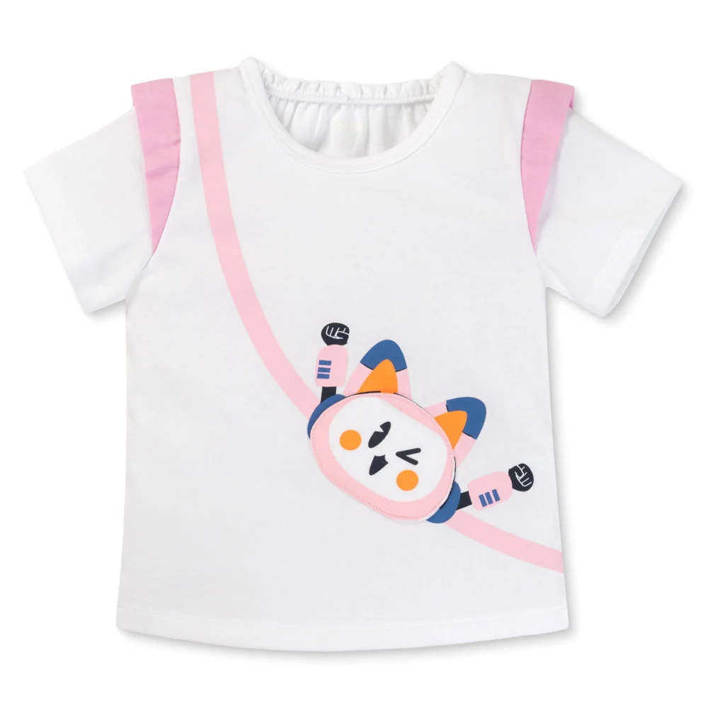 Bộ ngắn bé gái Animo LU1225036 (1-6Y,Trắng-hồng,TT02)