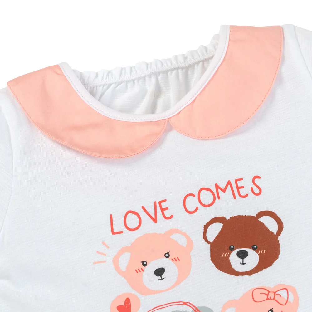 Bộ bé gái váy xếp li Animo LU1125043 (1-6Y,Trắng-hồng,TT02)