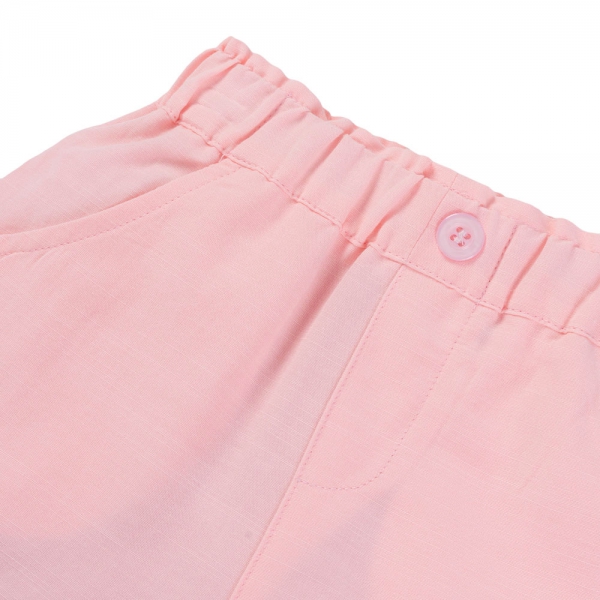 Bộ bé gái ngắn cổ nơ Animo LU1125042 (1-6Y,Kem-hồng,TT01)