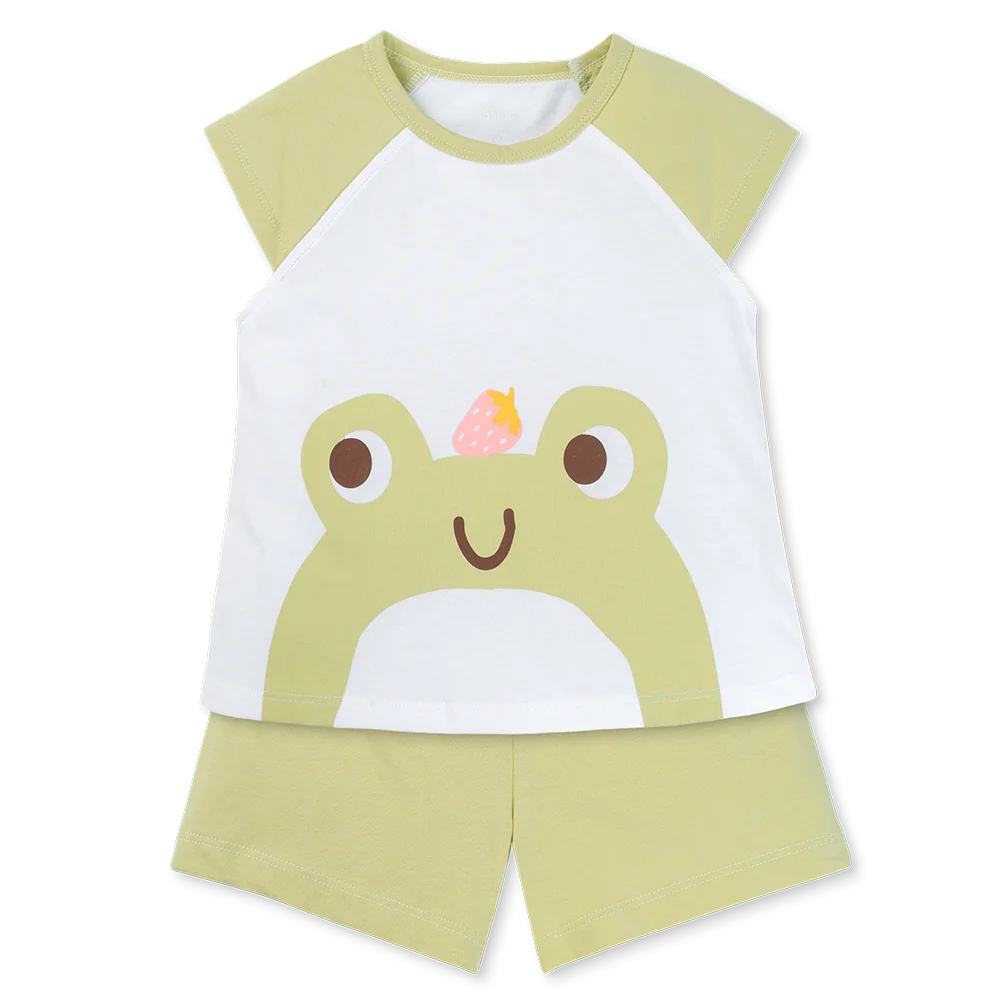 Bộ bé gái ngắn Animo Easy LU1025023 (1-4Y,Trắng-bơ,TT02)