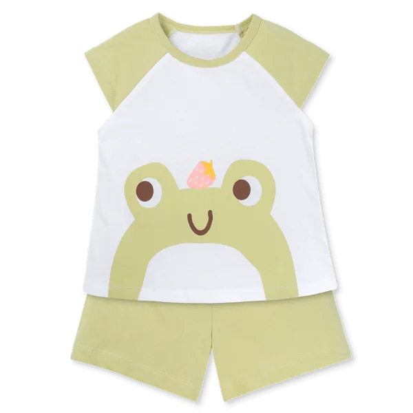 Bộ bé gái ngắn Animo Easy LU1025023 (1-4Y,Trắng-bơ,TT02)