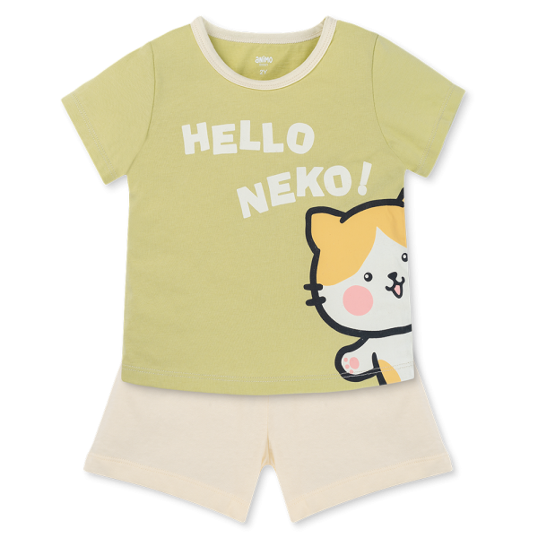 Bộ bé gái ngắn Animo Easy LU1025022 (1-4Y,Bơ-kem,TT02)