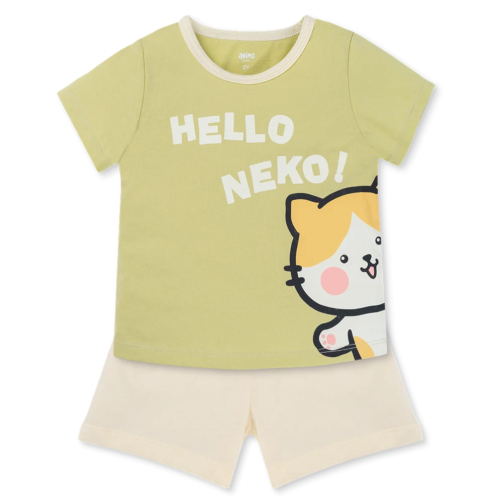 Bộ bé gái ngắn Animo Easy LU1025022 (1-4Y,Bơ-kem,TT02)
