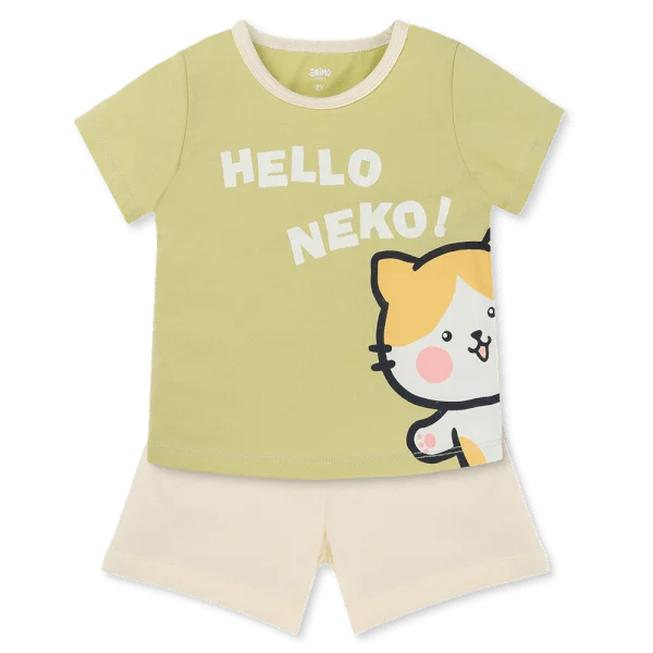 Bộ bé gái ngắn Animo Easy LU1025022 (1-4Y,Bơ-kem,TT02)