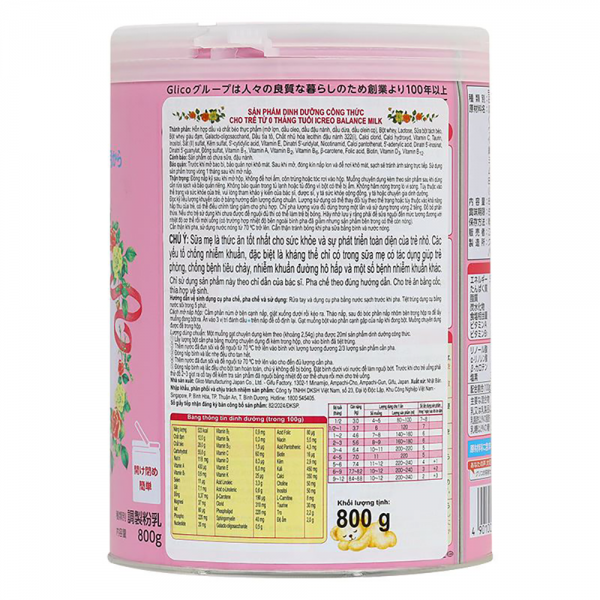 SPDD công thức Icreo Balance Milk 0M, 800g