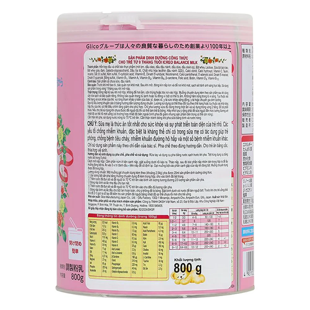 SPDD công thức Icreo Balance Milk 0M, 800g