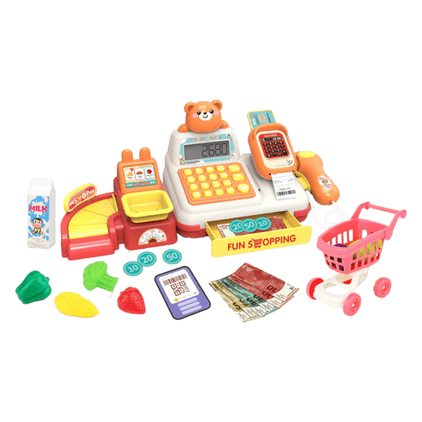 Bộ máy tính tiền gấu con thông minh, màn hình hiển thị số, thanh toán và quét mã tự động LH16881340 C508