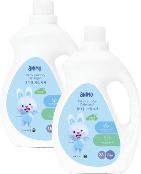 Combo 2 Nước giặt cho bé Animo hương làn gió mùa hè chai 2,8L