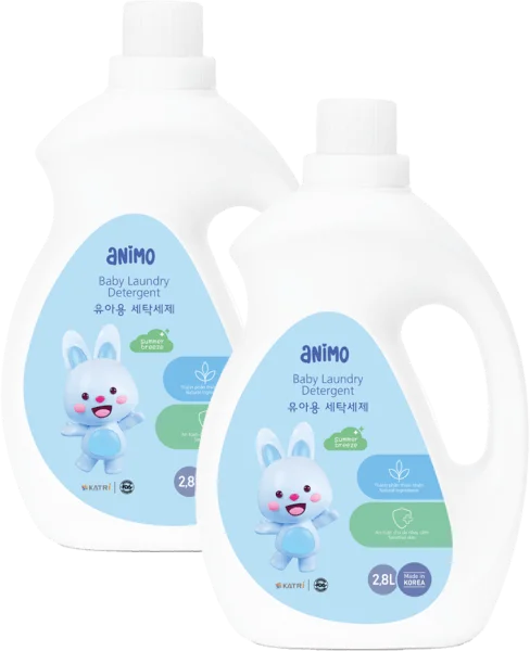 Combo 2 Nước giặt cho bé Animo hương làn gió mùa hè chai 2,8L