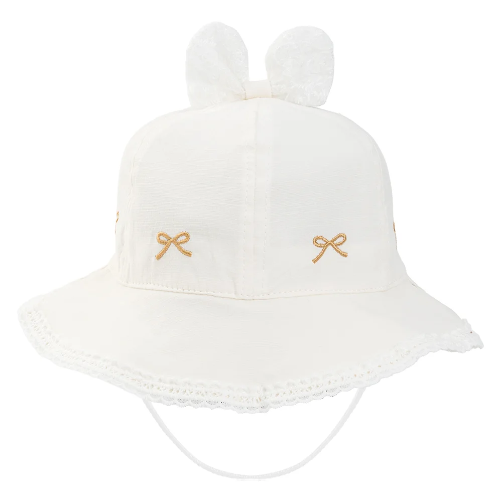 Nón bé gái lớn 3-6Y vành tròn Animo A2510_MN013 (50cm, Kem)