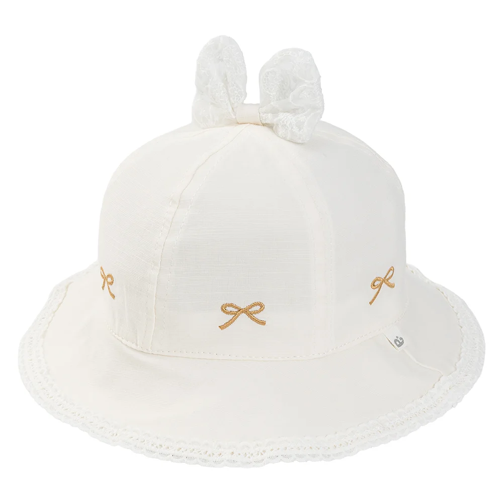 Nón bé gái lớn 3-6Y vành tròn Animo A2510_MN013 (50cm, Kem)