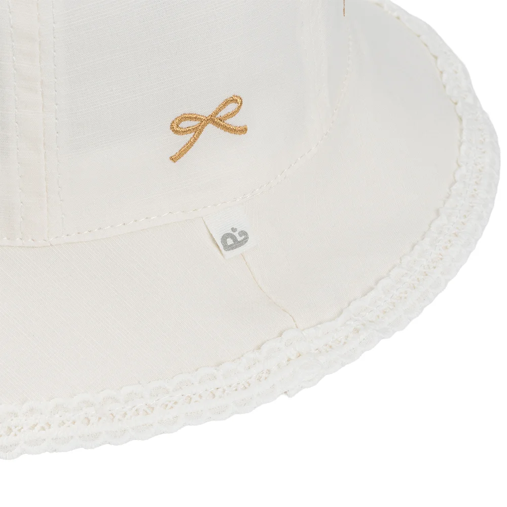 Nón bé gái lớn 3-6Y vành tròn Animo A2510_MN013 (50cm, Kem)